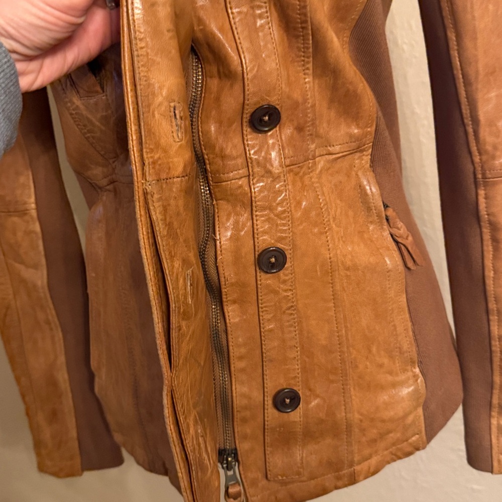 NICHOLAS K Brock Leather Jacket Medium Brown - Picture 6 of 17